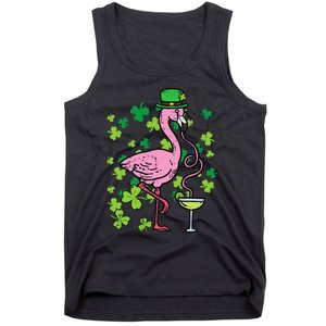 Irish Flamingo Green Saint Patrick Day Lucky St Pattys Tank Top