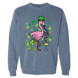 Irish Flamingo Green Saint Patrick Day Lucky St Pattys Garment-Dyed Sweatshirt