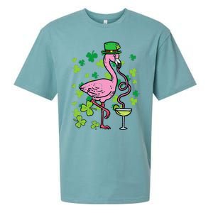 Irish Flamingo Green Saint Patrick Day Lucky St Pattys Sueded Cloud Jersey T-Shirt