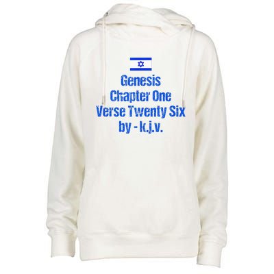 Israel Flag G.E.N.E.S.I.S Chapter One Verse Twenty Six Womens Funnel Neck Pullover Hood