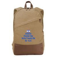 Israel Flag G.E.N.E.S.I.S Chapter One Verse Twenty Six Cotton Canvas Backpack