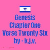 Israel Flag G.E.N.E.S.I.S Chapter One Verse Twenty Six Stripe Pom Pom Beanie