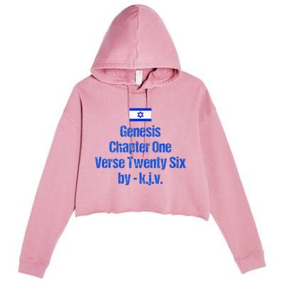 Israel Flag G.E.N.E.S.I.S Chapter One Verse Twenty Six Crop Fleece Hoodie