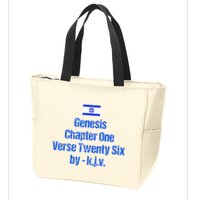 Israel Flag G.E.N.E.S.I.S Chapter One Verse Twenty Six Zip Tote Bag