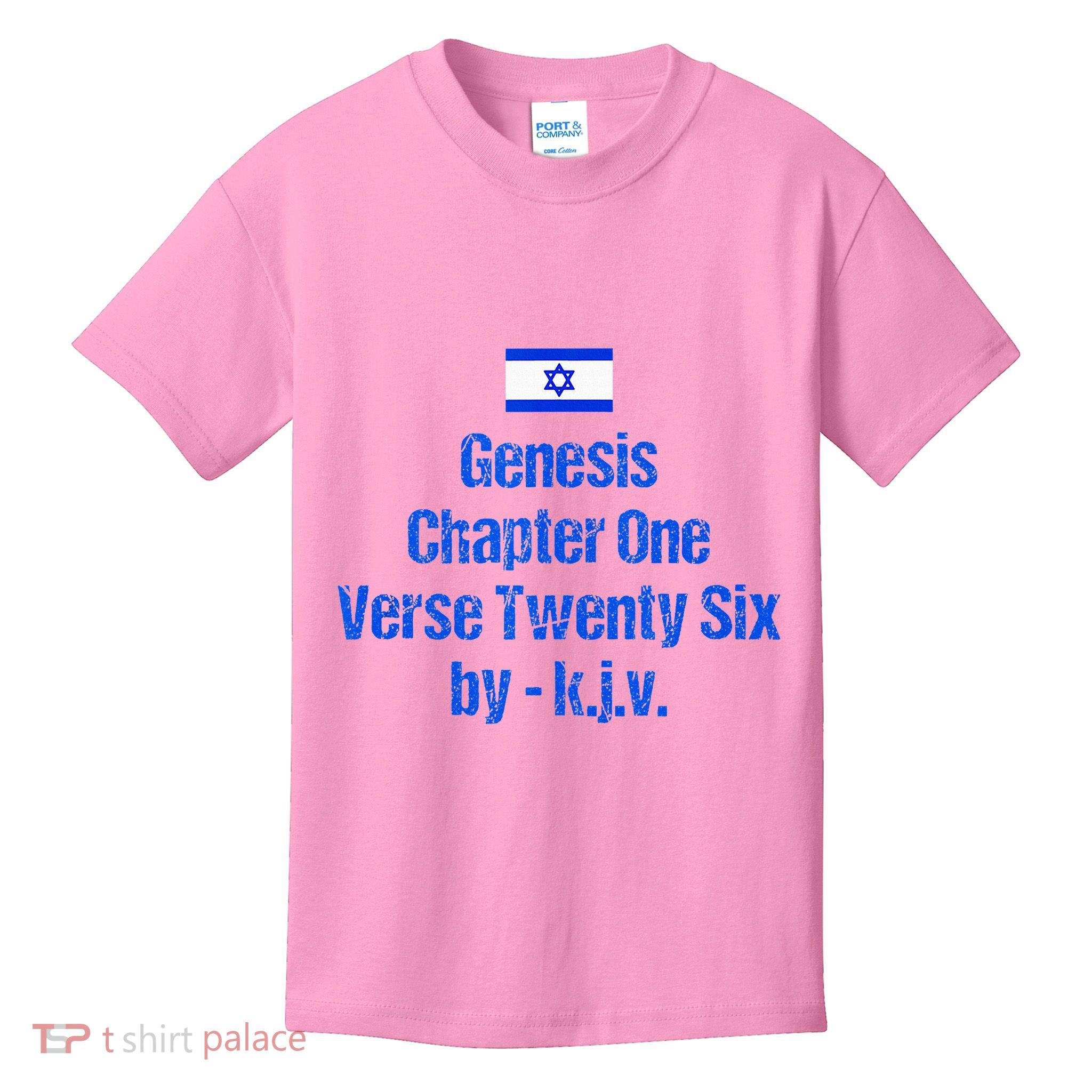 Israel Flag G.E.N.E.S.I.S Chapter One Verse Twenty Six Kids T-Shirt