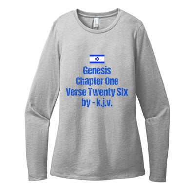 Israel Flag G.E.N.E.S.I.S Chapter One Verse Twenty Six Womens CVC Long Sleeve Shirt