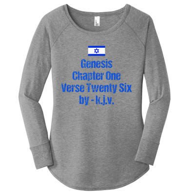 Israel Flag G.E.N.E.S.I.S Chapter One Verse Twenty Six Women's Perfect Tri Tunic Long Sleeve Shirt