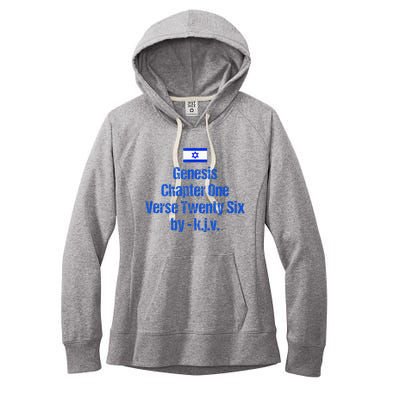 Israel Flag G.E.N.E.S.I.S Chapter One Verse Twenty Six Women's Fleece Hoodie