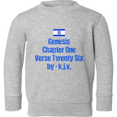 Israel Flag G.E.N.E.S.I.S Chapter One Verse Twenty Six Toddler Sweatshirt