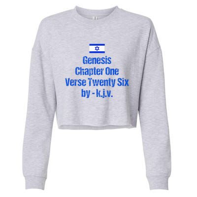 Israel Flag G.E.N.E.S.I.S Chapter One Verse Twenty Six Cropped Pullover Crew