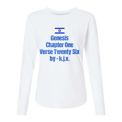 Israel Flag G.E.N.E.S.I.S Chapter One Verse Twenty Six Womens Cotton Relaxed Long Sleeve T-Shirt