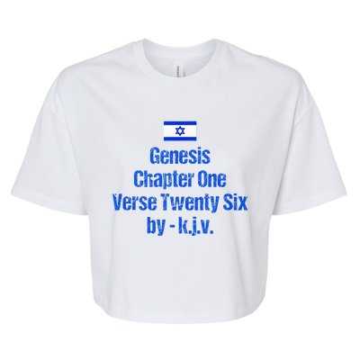 Israel Flag G.E.N.E.S.I.S Chapter One Verse Twenty Six Bella+Canvas Jersey Crop Tee