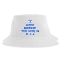 Israel Flag G.E.N.E.S.I.S Chapter One Verse Twenty Six Sustainable Bucket Hat
