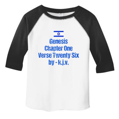 Israel Flag G.E.N.E.S.I.S Chapter One Verse Twenty Six Toddler Fine Jersey T-Shirt