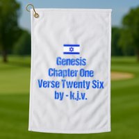 Israel Flag G.E.N.E.S.I.S Chapter One Verse Twenty Six Golf Towel