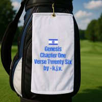 Israel Flag G.E.N.E.S.I.S Chapter One Verse Twenty Six Golf Towel