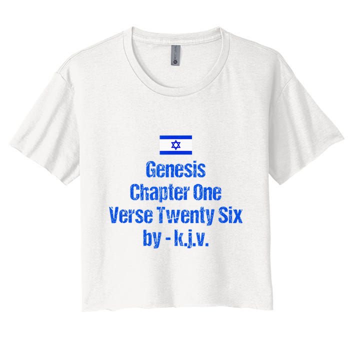 Israel Flag G.E.N.E.S.I.S Chapter One Verse Twenty Six Crop Top