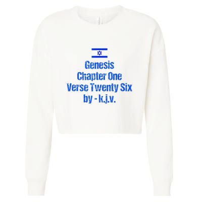 Israel Flag G.E.N.E.S.I.S Chapter One Verse Twenty Six Cropped Pullover Crew