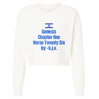 Israel Flag G.E.N.E.S.I.S Chapter One Verse Twenty Six Cropped Pullover Crew