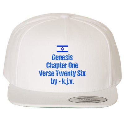 Israel Flag G.E.N.E.S.I.S Chapter One Verse Twenty Six Wool Snapback Cap