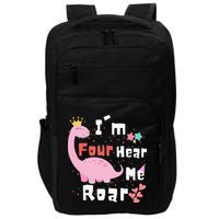 I'm Four Hear Me Roar Dinosaur 4th Birthday Party Impact Tech Backpack