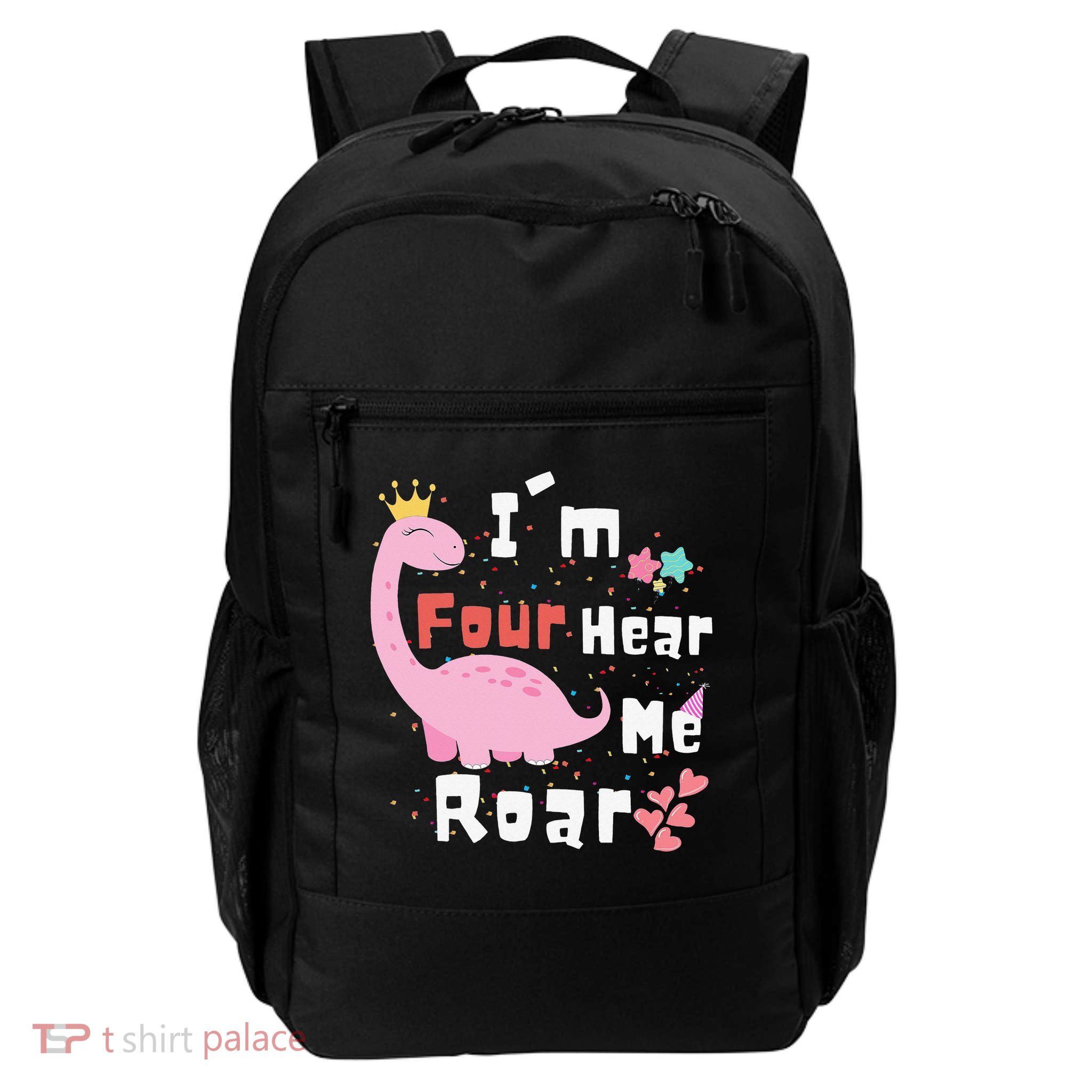 I'm Four Hear Me Roar Dinosaur 4th Birthday Party Backpack