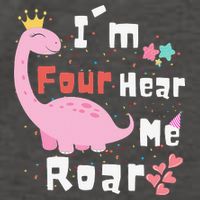 I'm Four Hear Me Roar Dinosaur 4th Birthday Party Vector Backpack
