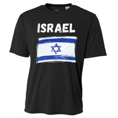 Israel Flag Holiday Vintage Grunge Israeli Flag Cooling Performance Crew T-Shirt