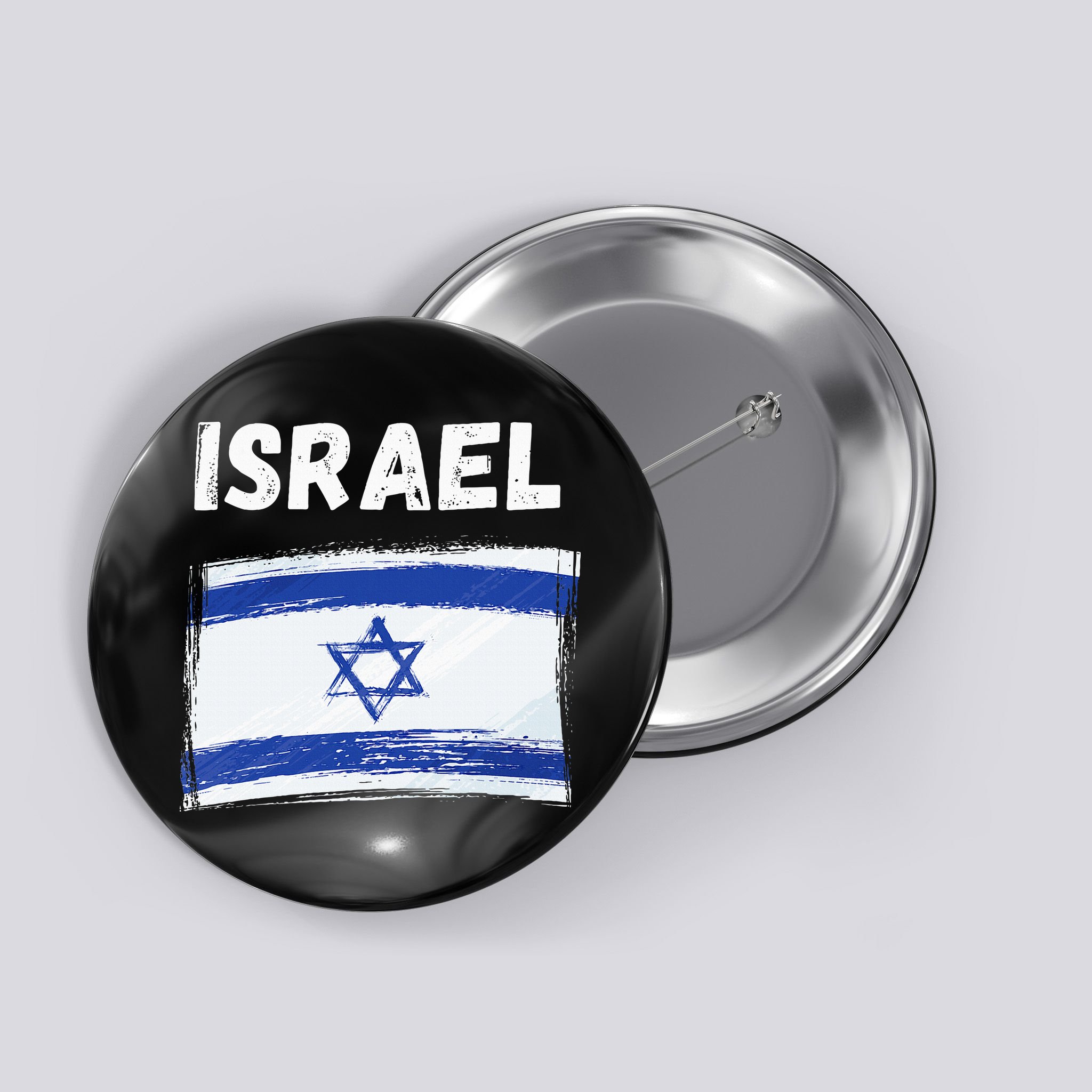 Israel Flag Holiday Vintage Grunge Israeli Flag Button