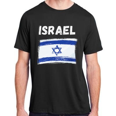 Israel Flag Holiday Vintage Grunge Israeli Flag Adult ChromaSoft Performance T-Shirt