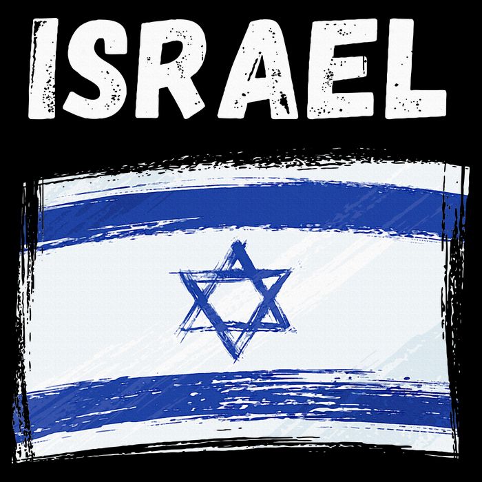 Israel Flag Holiday Vintage Grunge Israeli Flag Bucket Hat