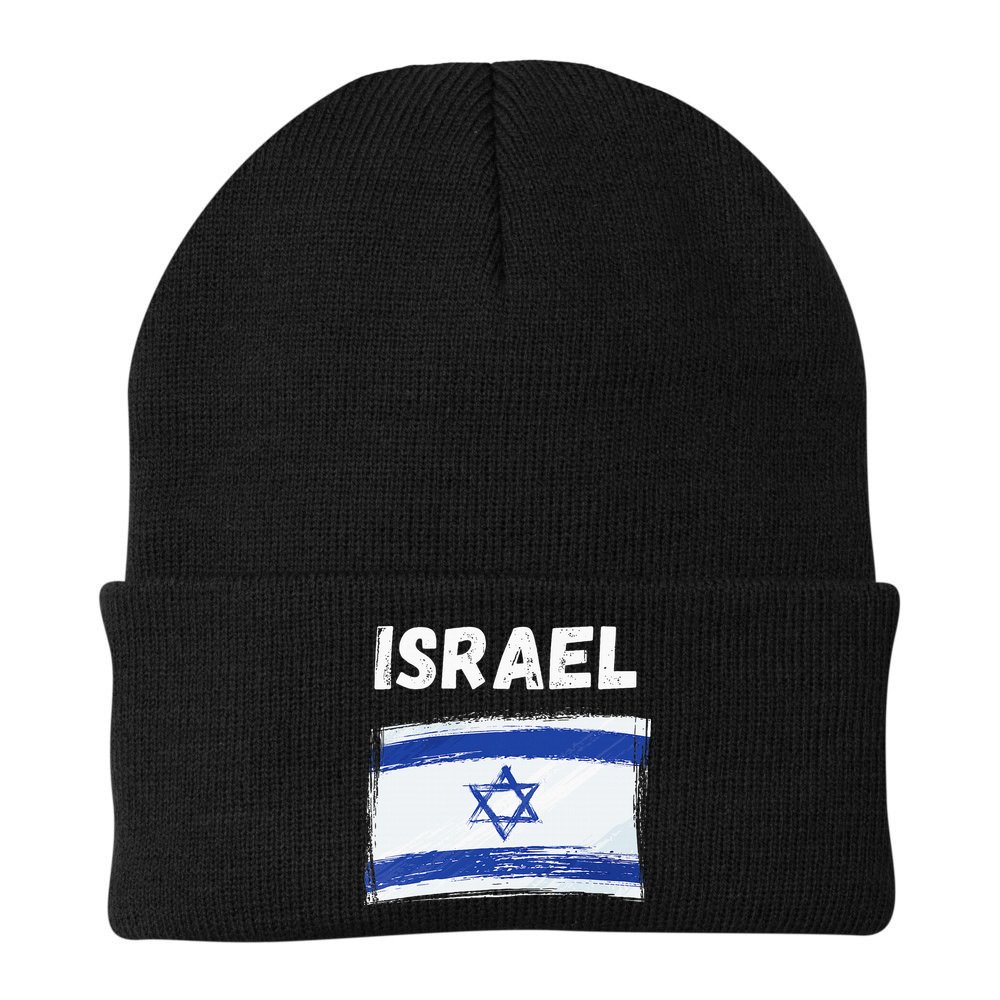Israel Flag Holiday Vintage Grunge Israeli Flag Beanie