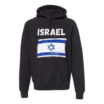 Israel Flag Holiday Vintage Grunge Israeli Flag Premium Hoodie