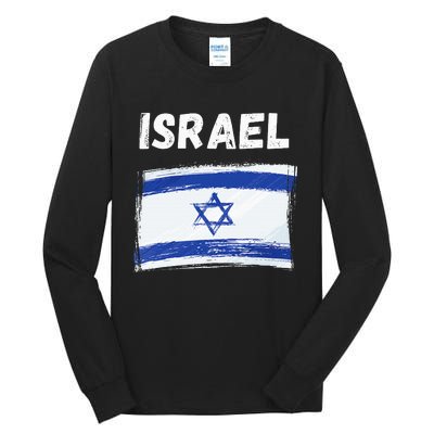 Israel Flag Holiday Vintage Grunge Israeli Flag Tall Long Sleeve T-Shirt