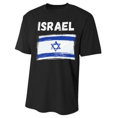 Israel Flag Holiday Vintage Grunge Israeli Flag Performance Sprint T-Shirt