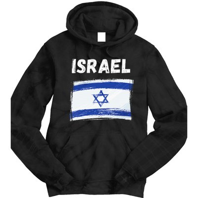 Israel Flag Holiday Vintage Grunge Israeli Flag Tie Dye Hoodie