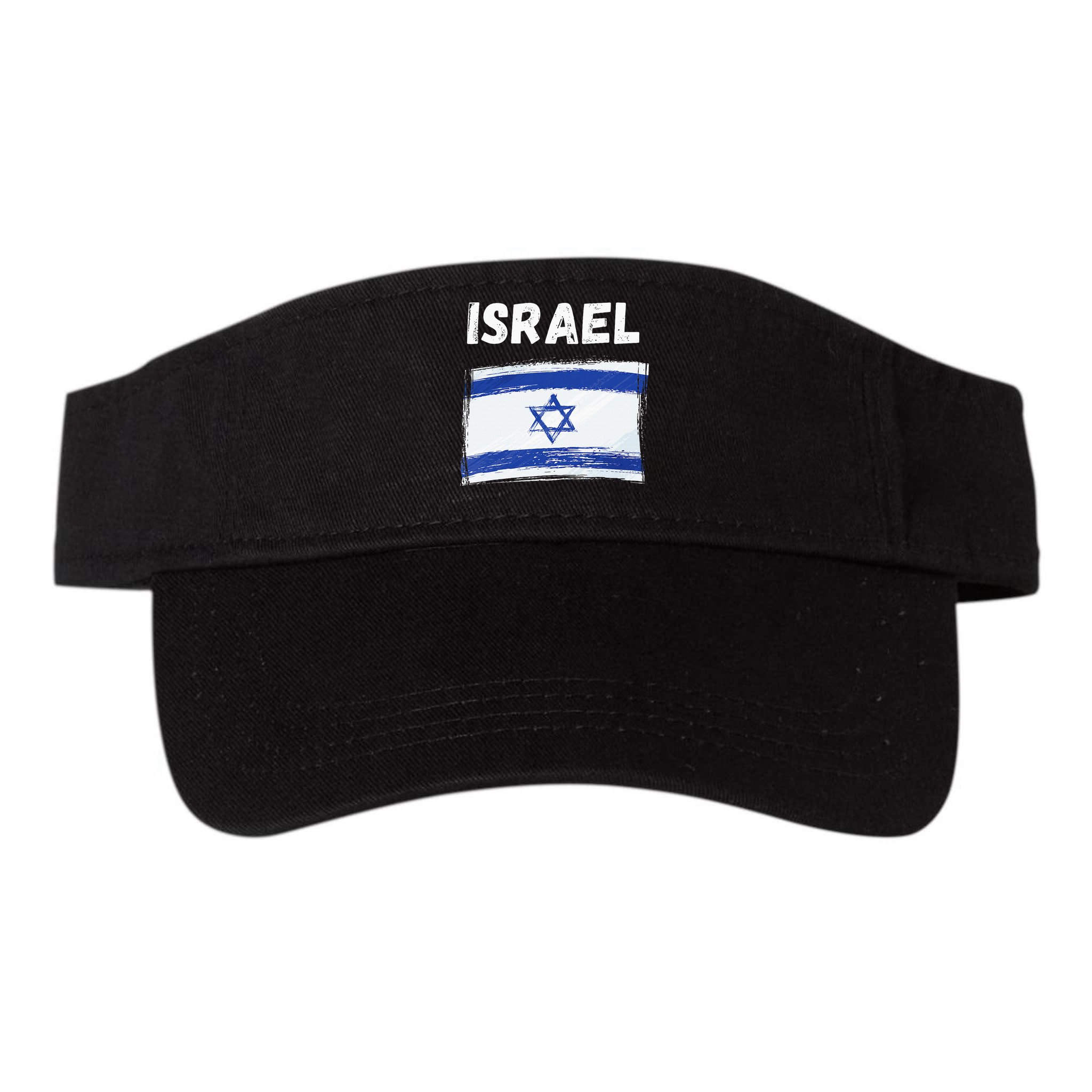 Israel Flag Holiday Vintage Grunge Israeli Flag Visor
