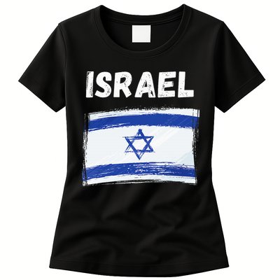 Israel Flag Holiday Vintage Grunge Israeli Flag Womens T-Shirt
