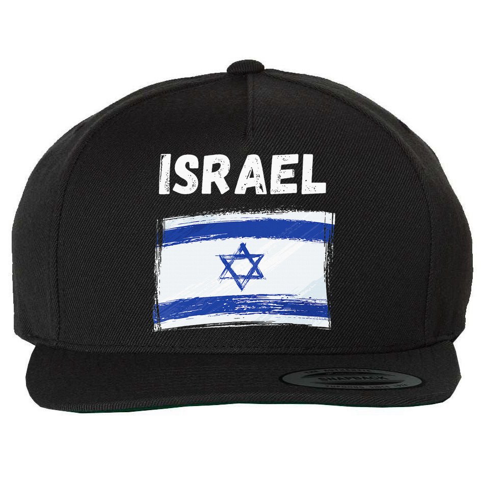 Israel Flag Holiday Vintage Grunge Israeli Flag Wool Snapback Cap
