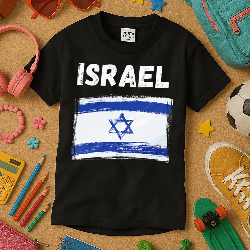 Israel Flag Holiday Vintage Grunge Israeli Flag Kids T-Shirt