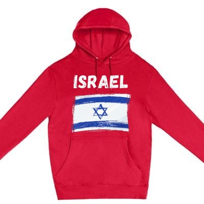 Israel Flag Holiday Vintage Grunge Israeli Flag Premium Pullover Hoodie