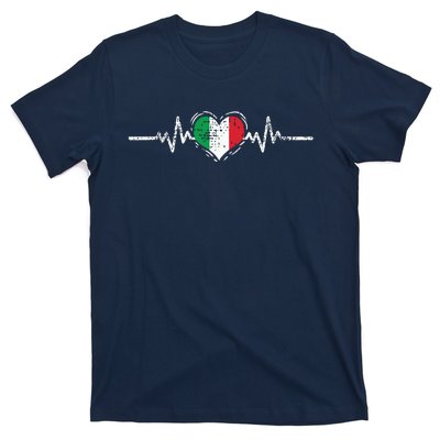 Italy Flag Heartbeat Italian Roots Vintage T-Shirt