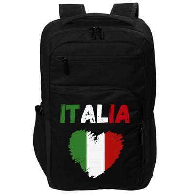 Italy Flag Holiday Italy Heart Italian Flag Impact Tech Backpack