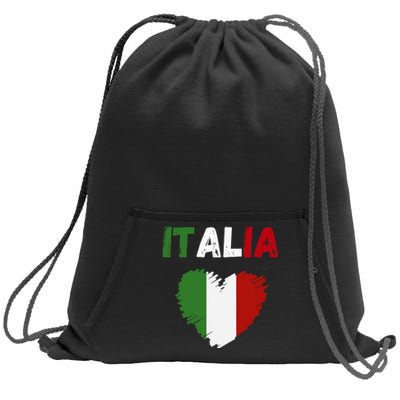 Italy Flag Holiday Italy Heart Italian Flag Sweatshirt Cinch Pack Bag