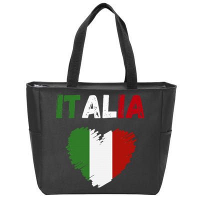 Italy Flag Holiday Italy Heart Italian Flag Zip Tote Bag