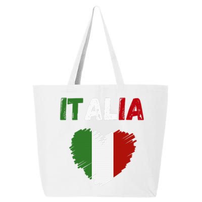 Italy Flag Holiday Italy Heart Italian Flag 25L Jumbo Tote