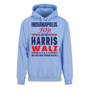 Indianapolis For Harris Walz We Are Not Going Back Unisex Surf Hoodie