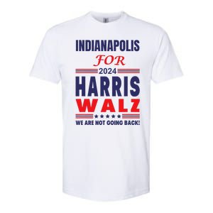 Indianapolis For Harris Walz We Are Not Going Back Softstyle CVC T-Shirt