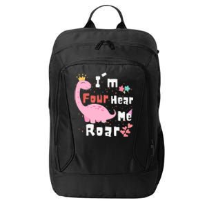 I'm Four Hear Me Roar Dinosaur 4th Birthday Party City Backpack