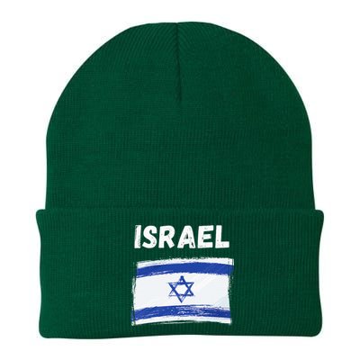 Israel Flag Holiday Vintage Grunge Israeli Flag Knit Cap Winter Beanie